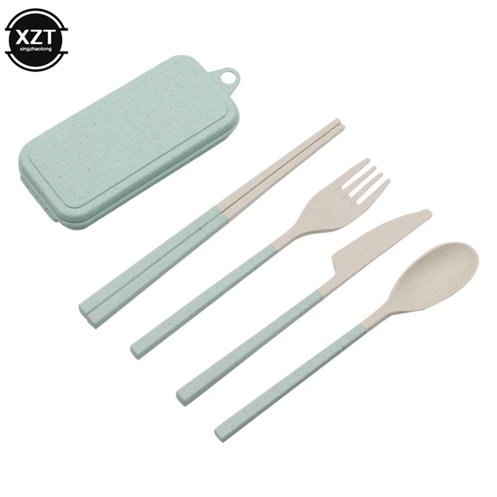 Foldable Wheat Straw Cutlery Set – Eco-friendly Travel Dinnerware - Image 11
