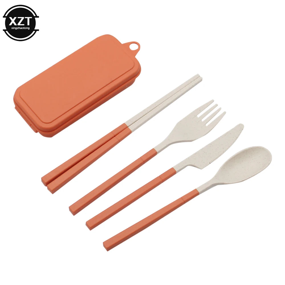 Foldable Wheat Straw Cutlery Set – Eco-friendly Travel Dinnerware - Image 13