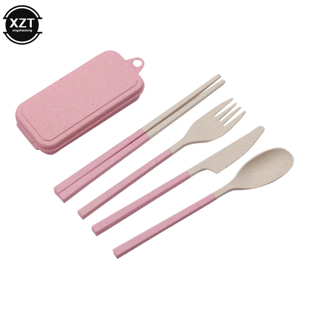 Foldable Wheat Straw Cutlery Set – Eco-friendly Travel Dinnerware - Image 10