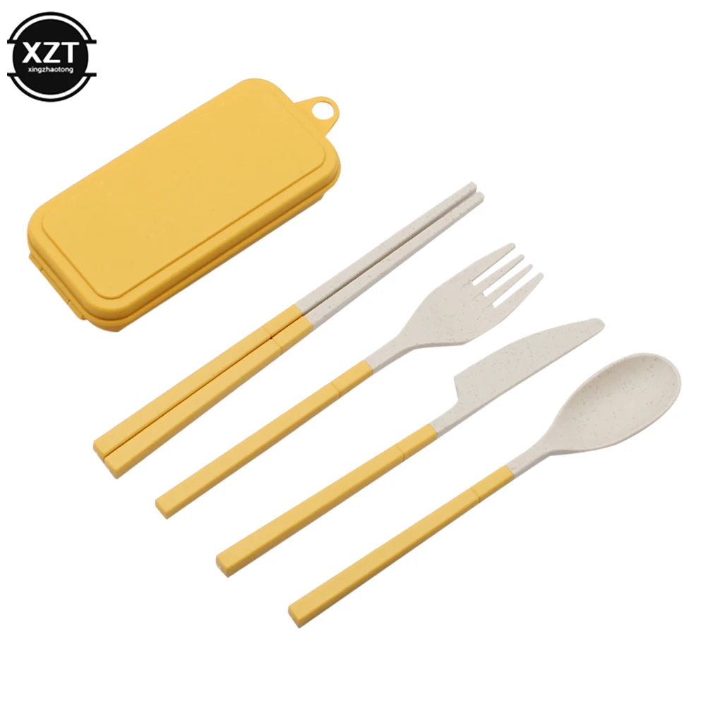 Foldable Wheat Straw Cutlery Set – Eco-friendly Travel Dinnerware - Image 14