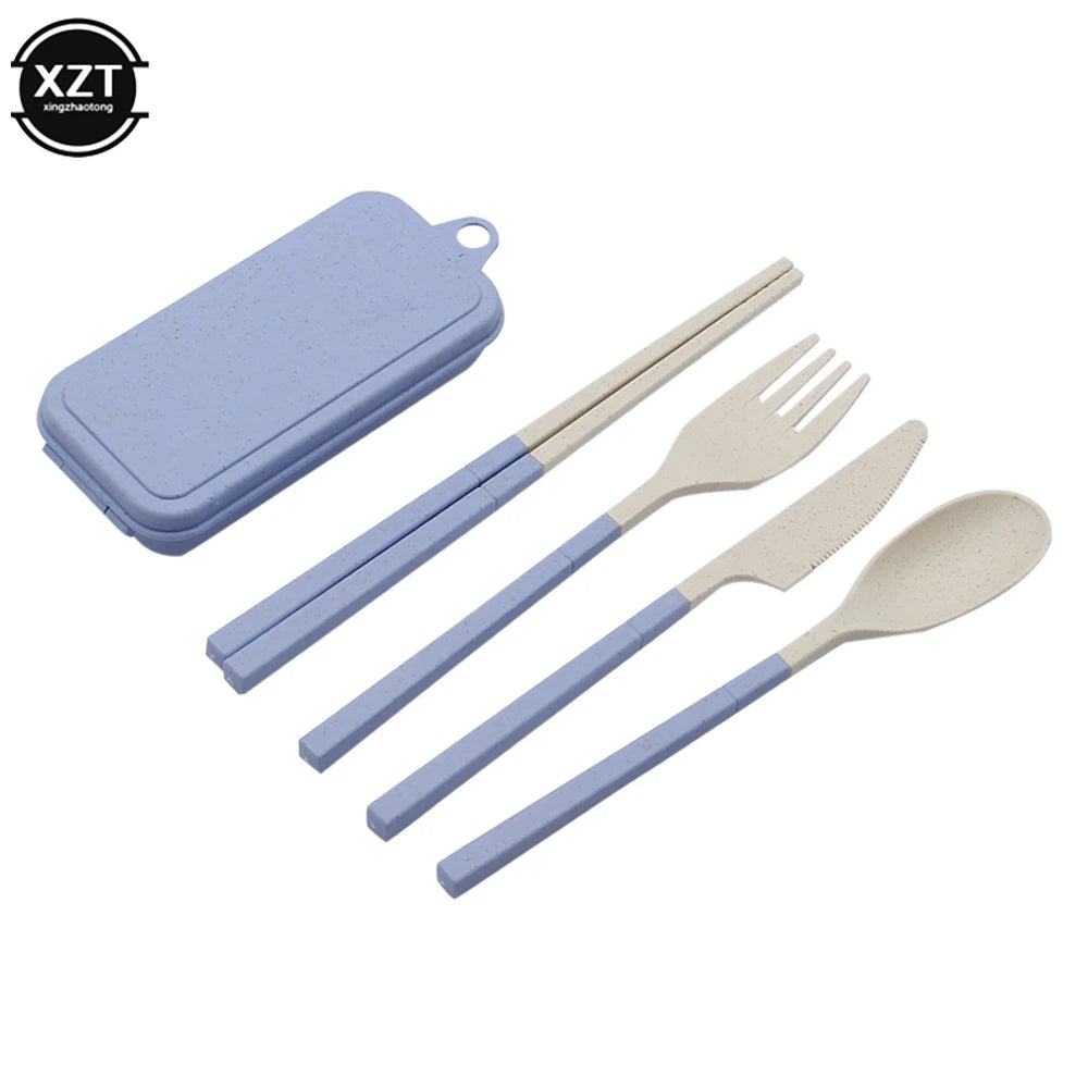 Foldable Wheat Straw Cutlery Set – Eco-friendly Travel Dinnerware - Image 12
