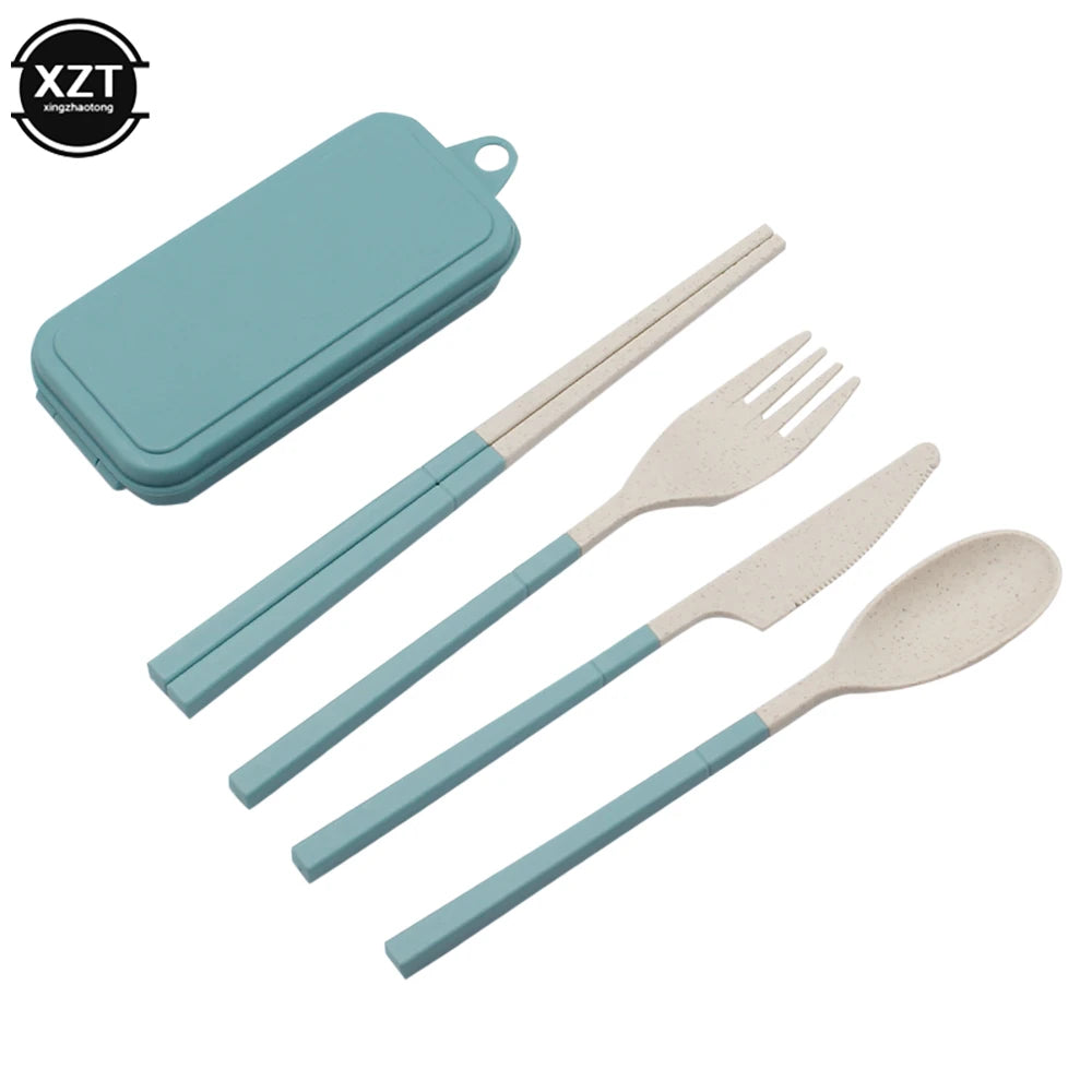 Foldable Wheat Straw Cutlery Set – Eco-friendly Travel Dinnerware - Image 8