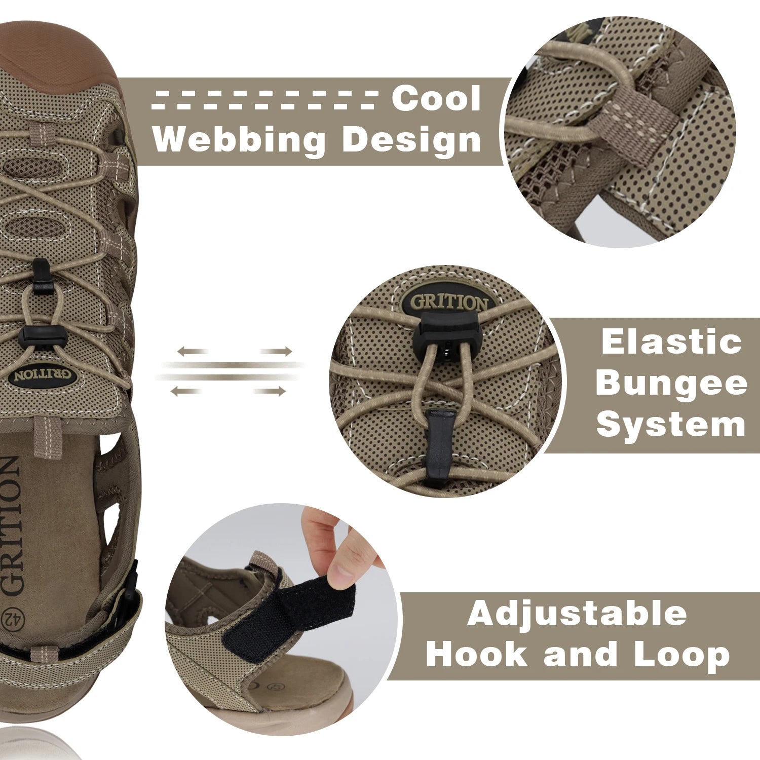 GRITION Men’s Outdoor Sandals – Perfect for Hiking and Summer Adventures - Image 3