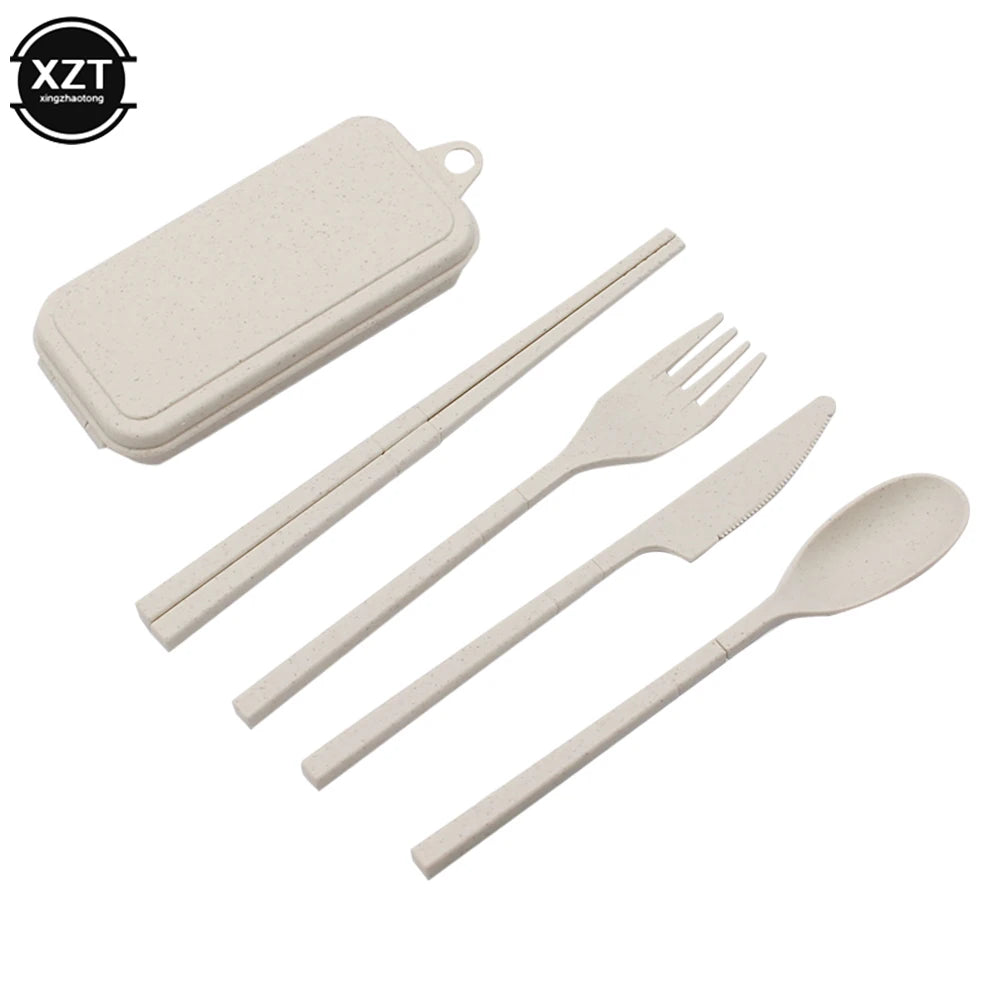 Foldable Wheat Straw Cutlery Set – Eco-friendly Travel Dinnerware - Image 9