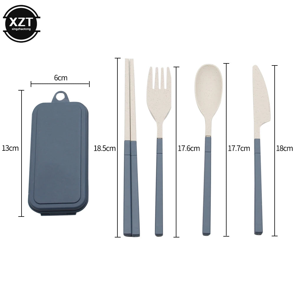 Foldable Wheat Straw Cutlery Set – Eco-friendly Travel Dinnerware - Image 6