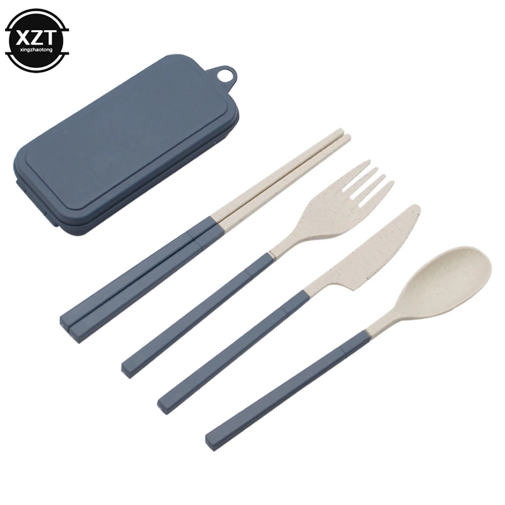Foldable Wheat Straw Cutlery Set – Eco-friendly Travel Dinnerware - Image 7