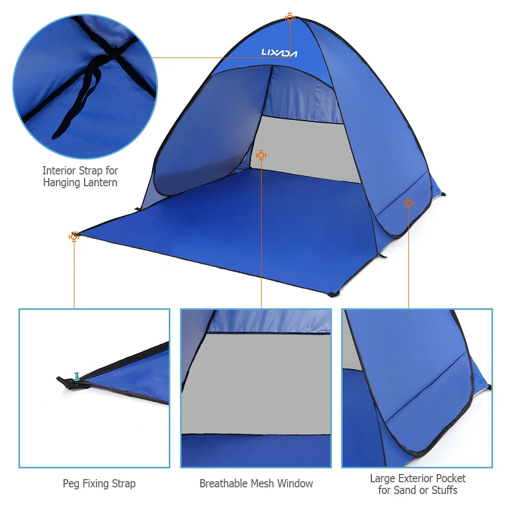 Lixada Automatic Pop Up Beach Tent – Lightweight UV Protection Shelter - Image 4