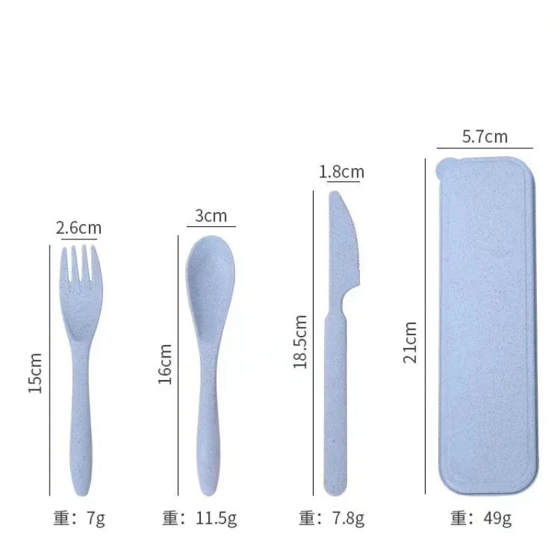 Colorful Wheat Straw Cutlery Set – Eco-Friendly Tableware for Every Occasion - Image 5