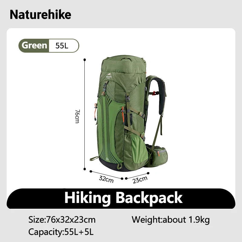 Naturehike Camping Backpacks – 55L Waterproof Hiking Trekking Packs - Image 9