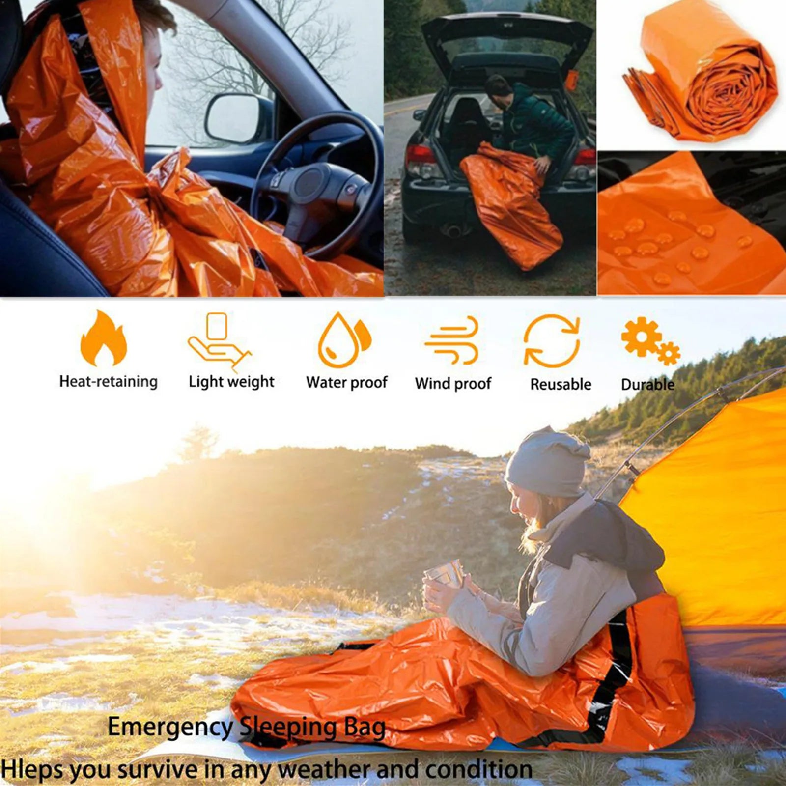 Emergency Sleeping Bag – Compact and Reliable Survival Gear - Image 3