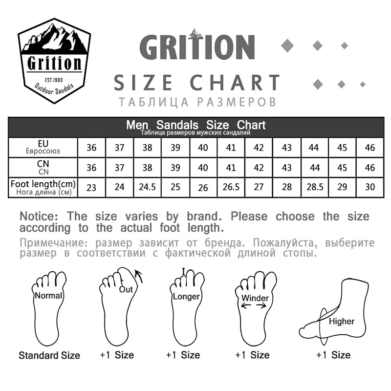 GRITION Men's Summer Sport Sandals – Comfortable Outdoor Footwear - Image 6