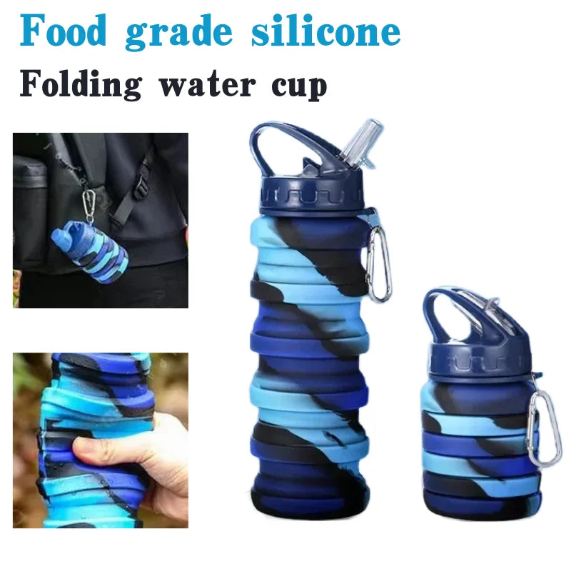 Food Grade Silicone Foldable Water Bottle – Perfect for Sports and Travel