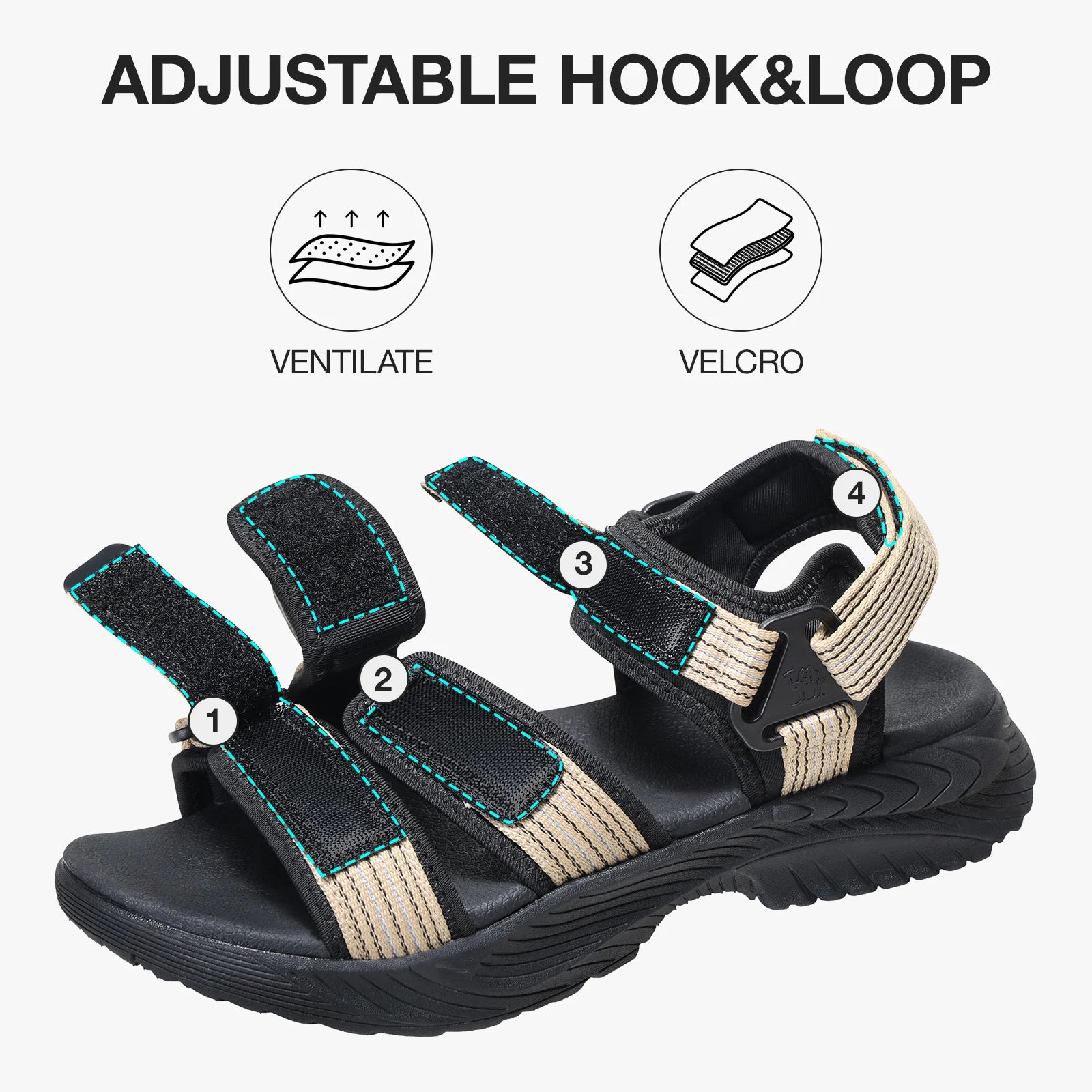 GOLDEN CAMEL Men's Waterproof Hiking Sandals – Comfort & Support for Outdoor Adventures - Image 3