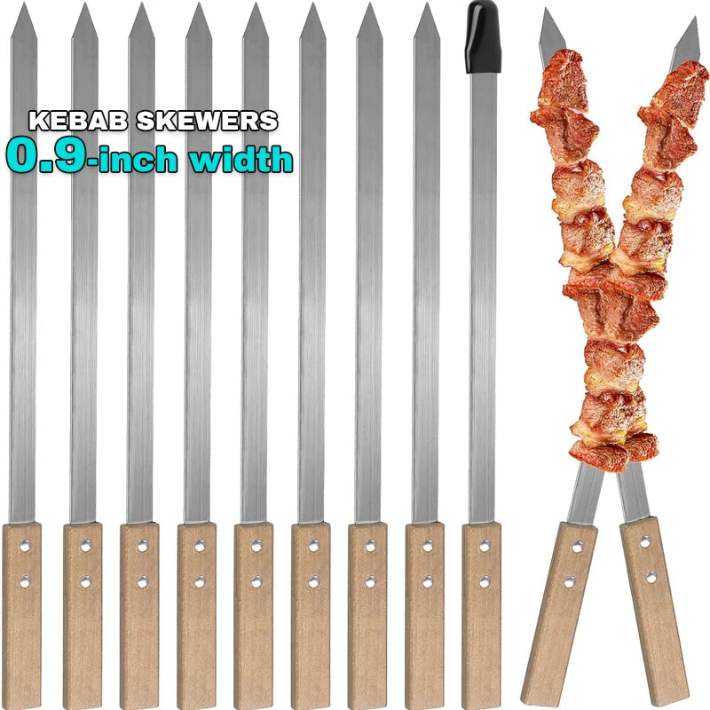 Kabab Koobideh Skewers – Premium Stainless Steel BBQ Tools