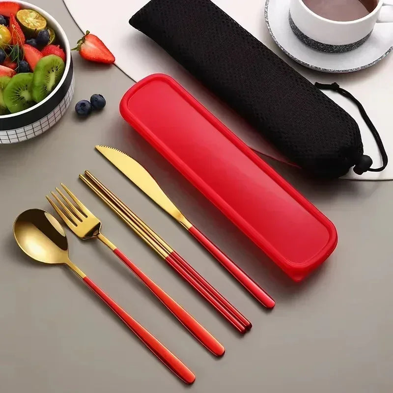 Portable Cutlery Set – 304 Stainless Steel Travel Tableware with Case - Image 8