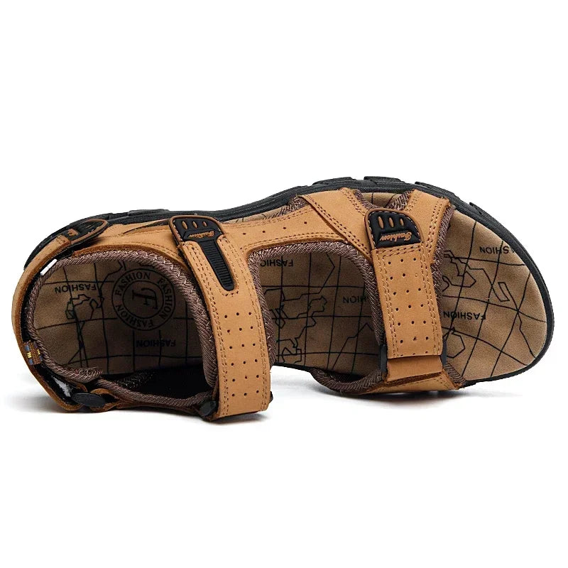 Genuine Leather Men's Sandals – High-Quality Summer Footwear for Leisure & Hiking - Image 4