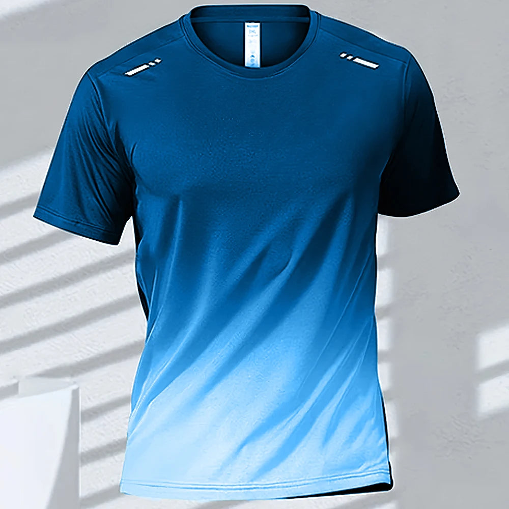 Men's Quick-Drying Gradient Sports T-Shirts – Perfect for Fitness & Outdoor Activities - Image 13
