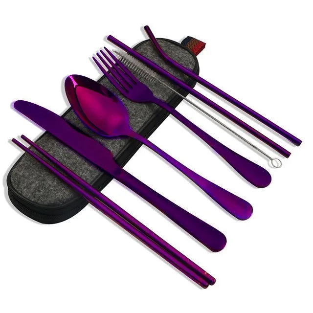 Essential 8-Piece Reusable Travel Cutlery Set for Eco-Conscious Travelers - Image 13