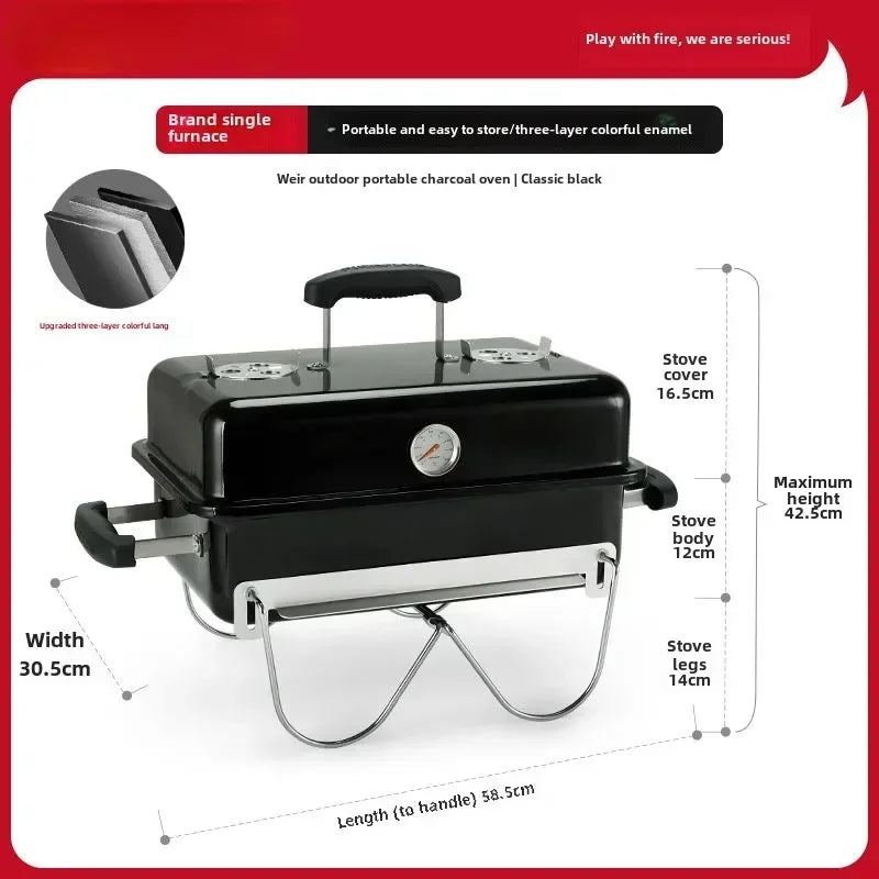 Charcoal Grill – Portable Outdoor BBQ for Camping and Picnics - Image 9
