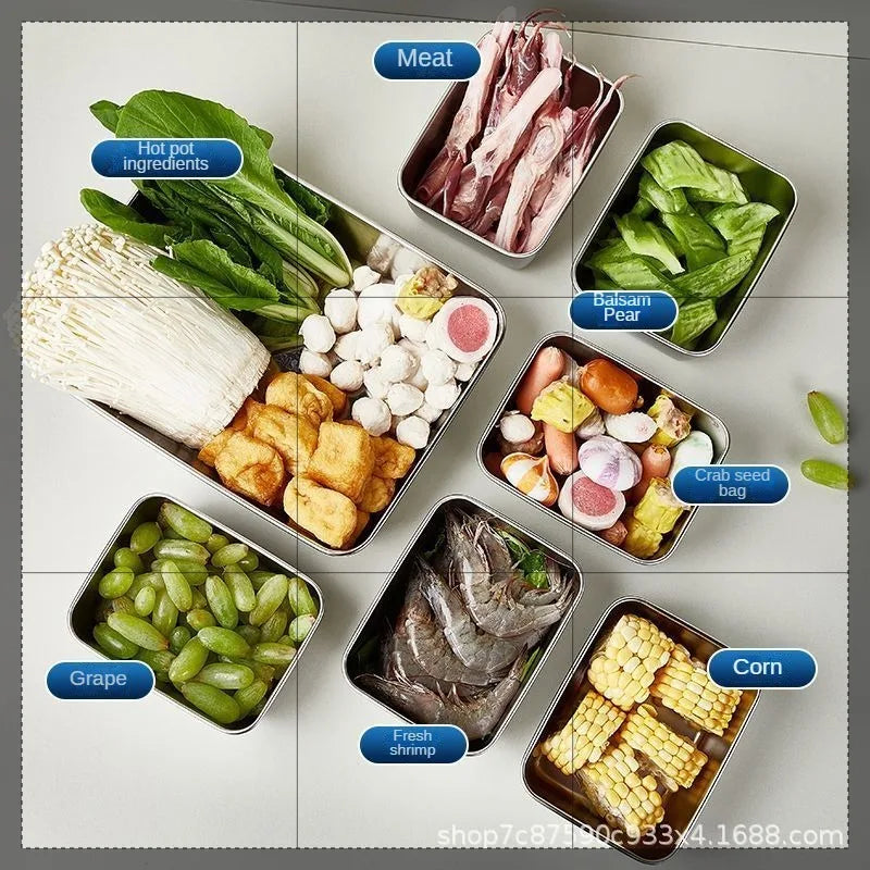 Durable Stainless Steel Food Storage Pan with Lid for Commercial Use - Image 2