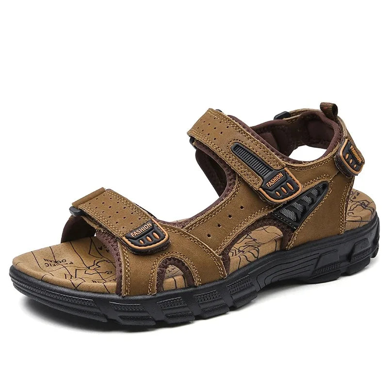 2024 New Genuine Leather Men's Sandals – Durable Summer Outdoor Footwear - Image 8