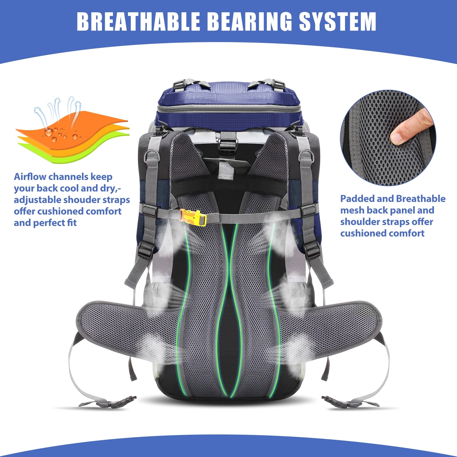 LIXADA 60L Waterproof Hiking Backpack – Versatile Outdoor Adventure Gear - Image 3