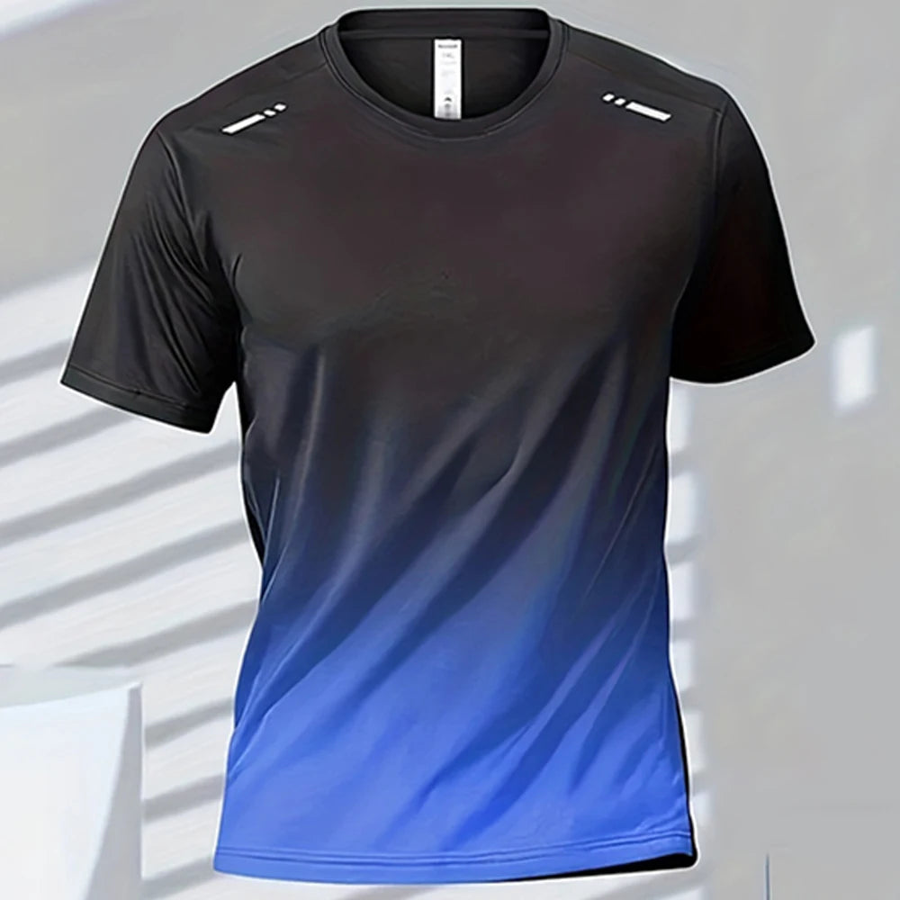Men's Quick-Drying Gradient Sports T-Shirts – Perfect for Fitness & Outdoor Activities - Image 10