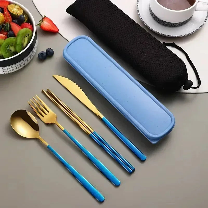 Portable Cutlery Set – 304 Stainless Steel Travel Tableware with Case - Image 9