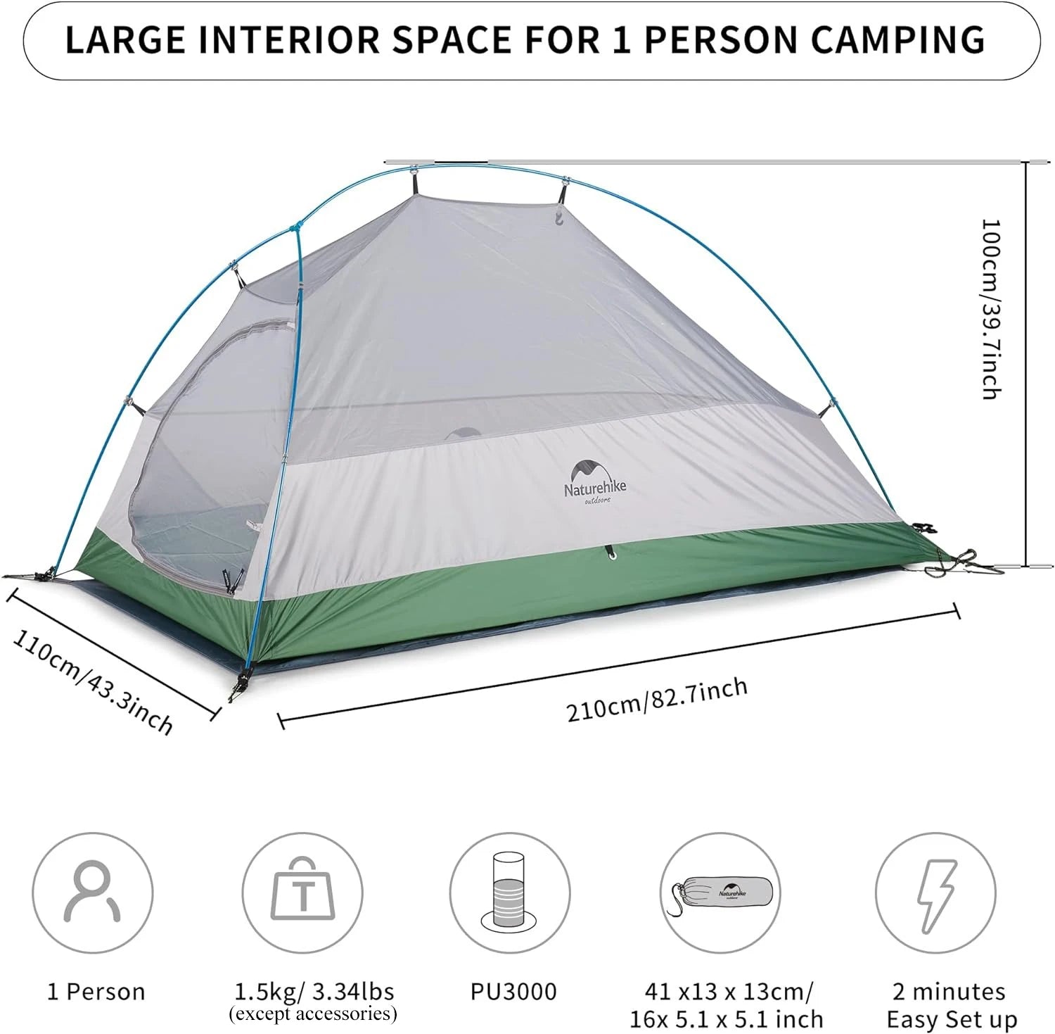Naturehike Cloud Up Camping Tent – Lightweight and Portable for Adventurers - Image 5