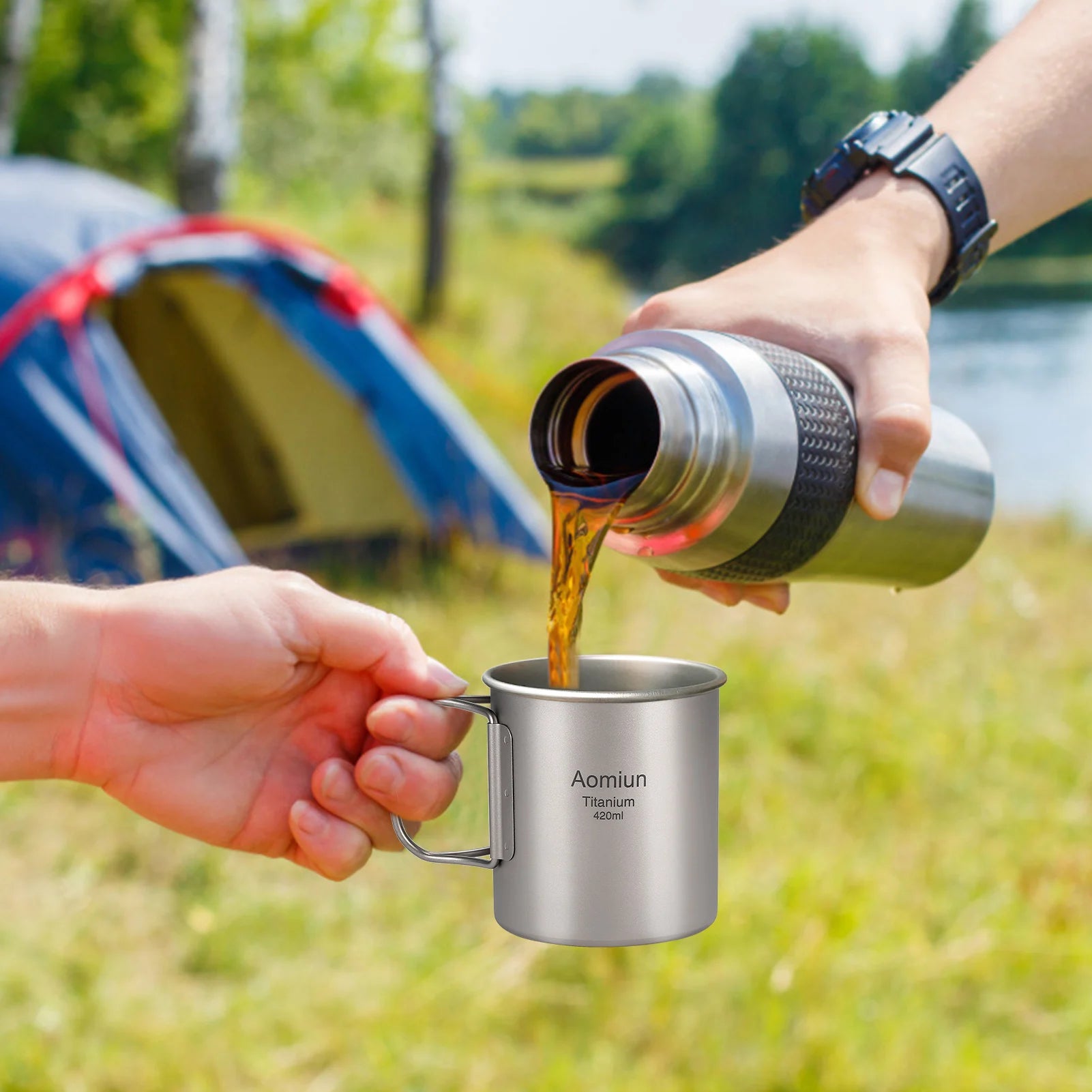 Lightweight Titanium Camping Cookware Set – Pot, Cup, and Spork - Image 3