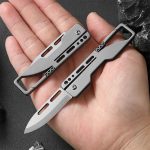 Multifunctional Titanium Alloy Keychain Mini Knife – Compact and Durable
