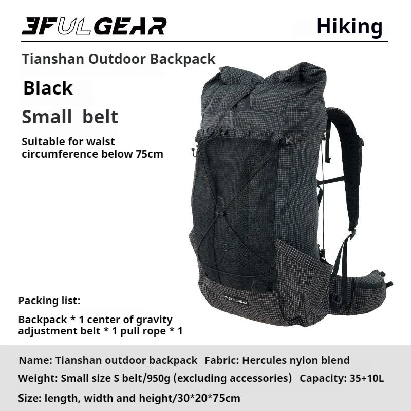 3F UL GEAR TianShan 35+10L Backpack – Ultralight & Durable Outdoor Companion - Image 10