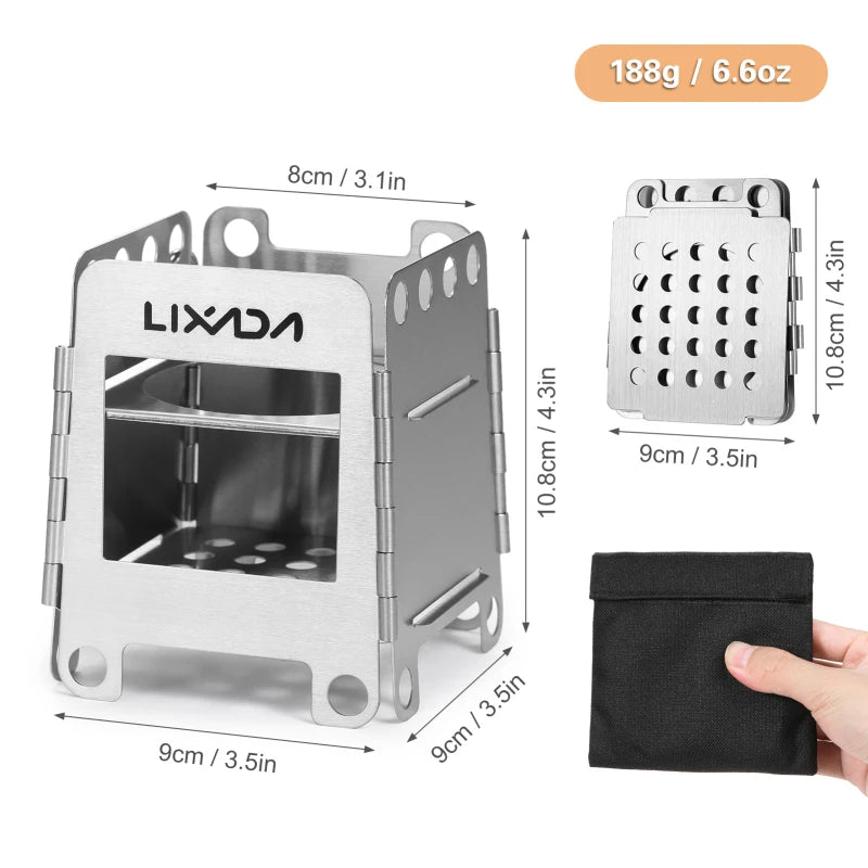 Portable Stainless Steel Lightweight Folding Wood Stove for Outdoor Adventures - Image 2