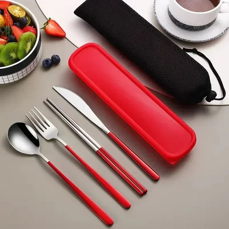 Portable Cutlery Set – 304 Stainless Steel Travel Tableware with Case - Image 13