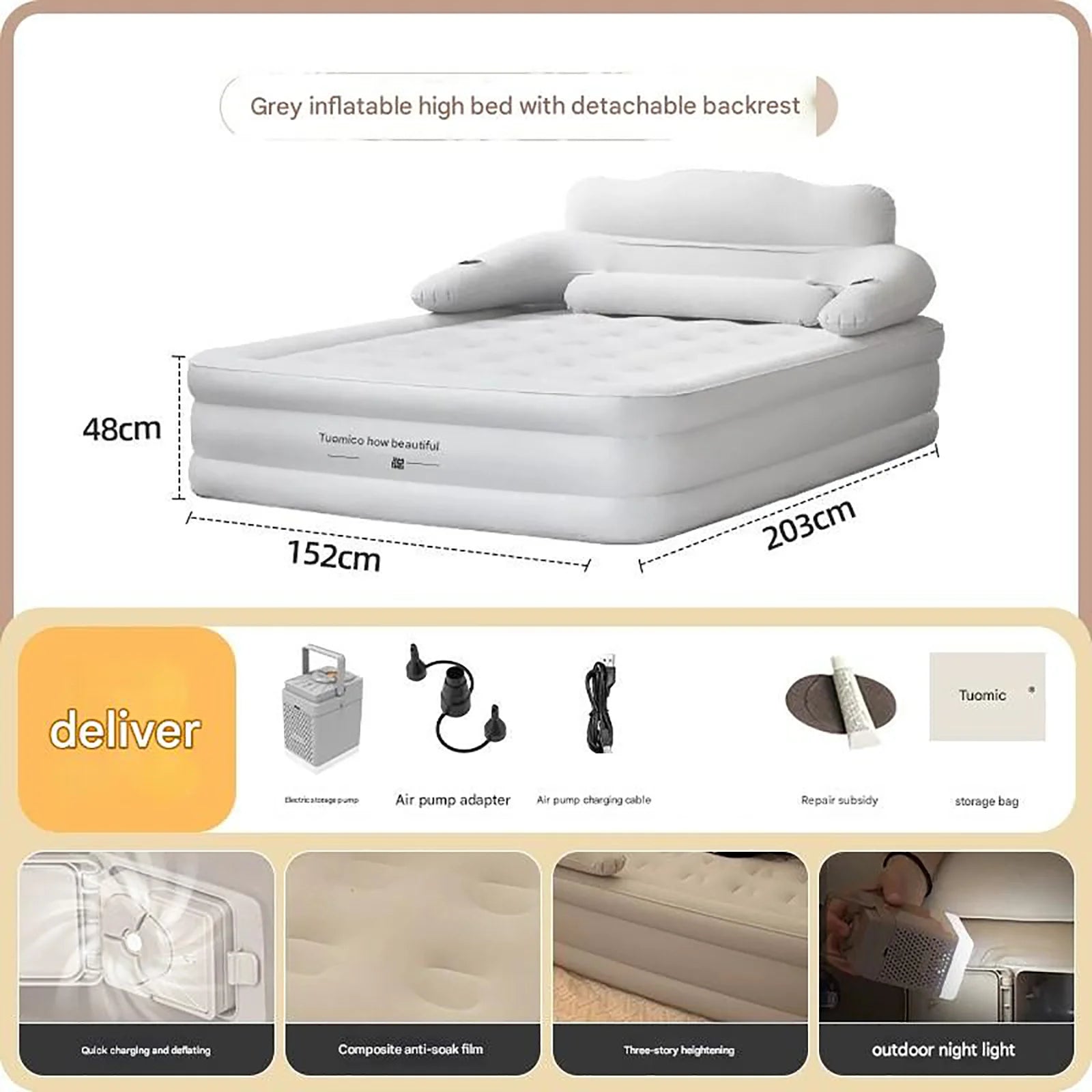 2 Person Automatic Inflatable Mattress – Perfect for Home, Camping & More - Image 7