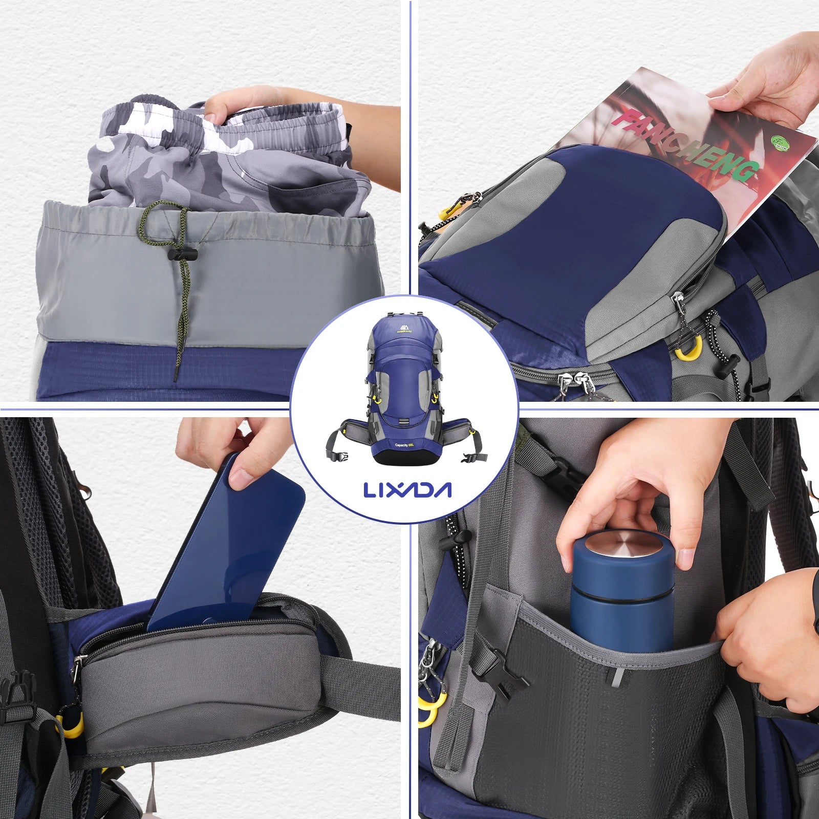 LIXADA 60L Waterproof Hiking Backpack – Versatile Outdoor Adventure Gear - Image 5