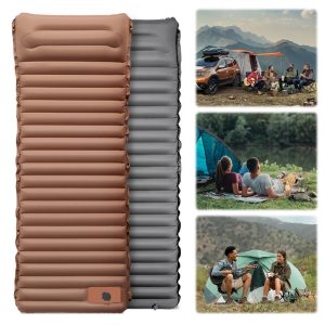 10cm Self-Inflating Sleeping Mat with Foot Pump & Pillow – Ultralight Camping Essential