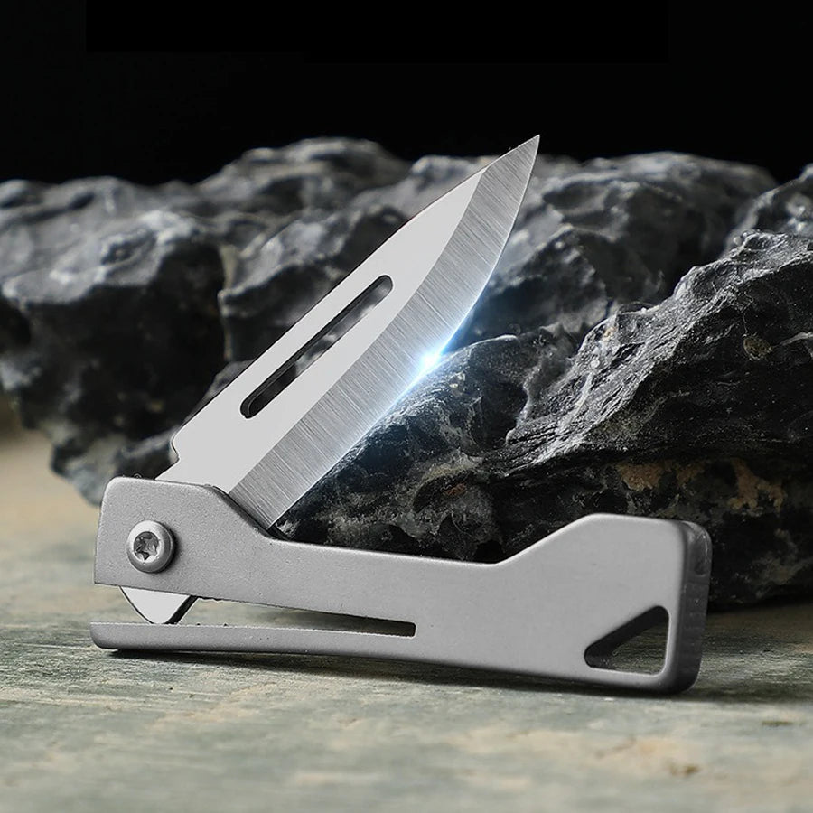 EDC Titanium Folding Knife – Mini Keychain Pocket Knife for Everyday Use - Image 2