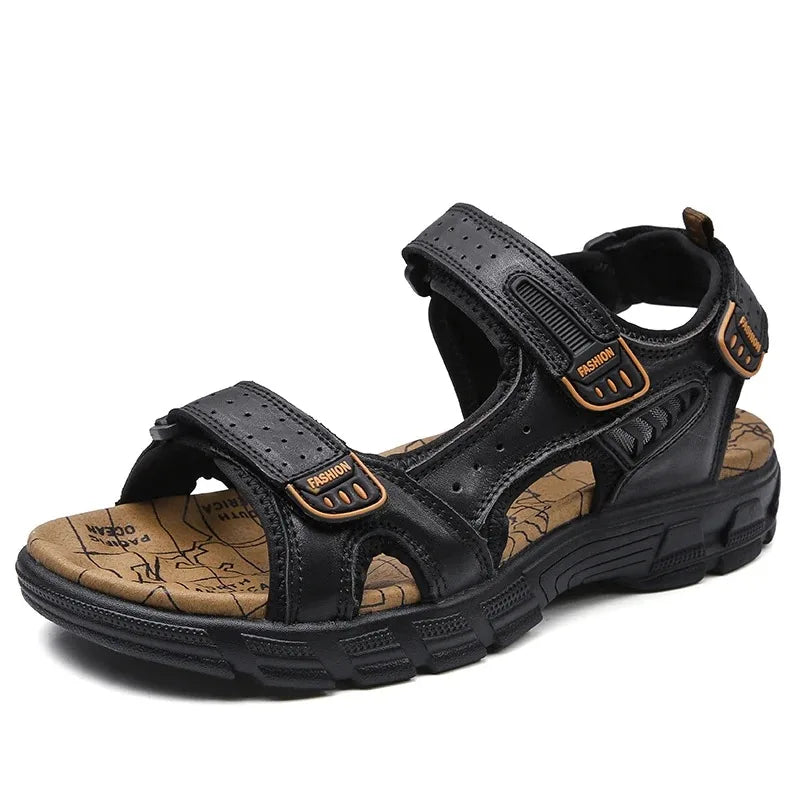 2024 New Genuine Leather Men's Sandals – Durable Summer Outdoor Footwear - Image 7