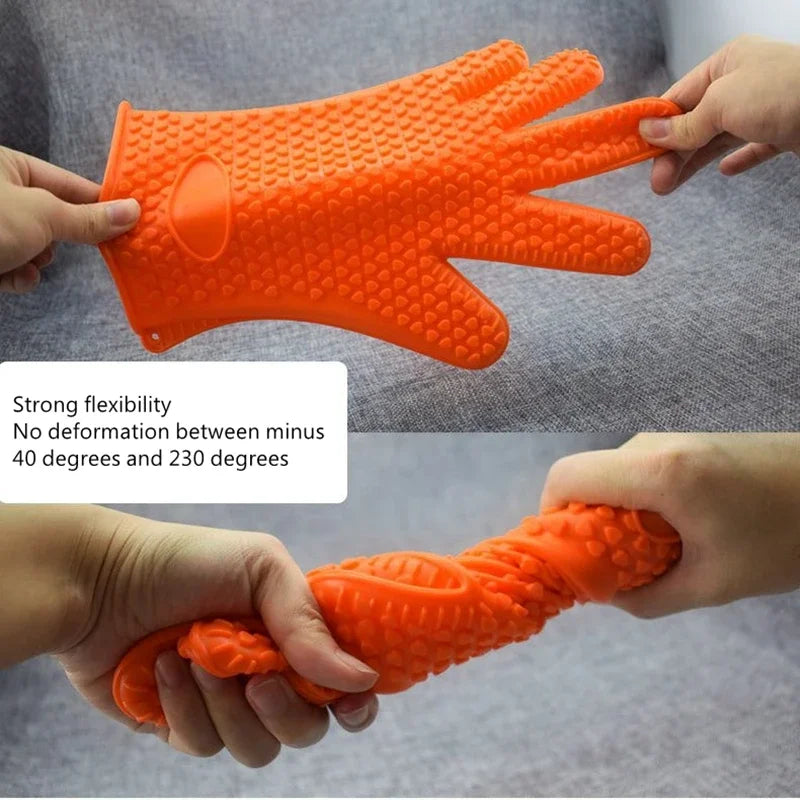 BBQ Silicone Grilling Gloves – Heat Resistant Cooking and Baking Mitts - Image 5