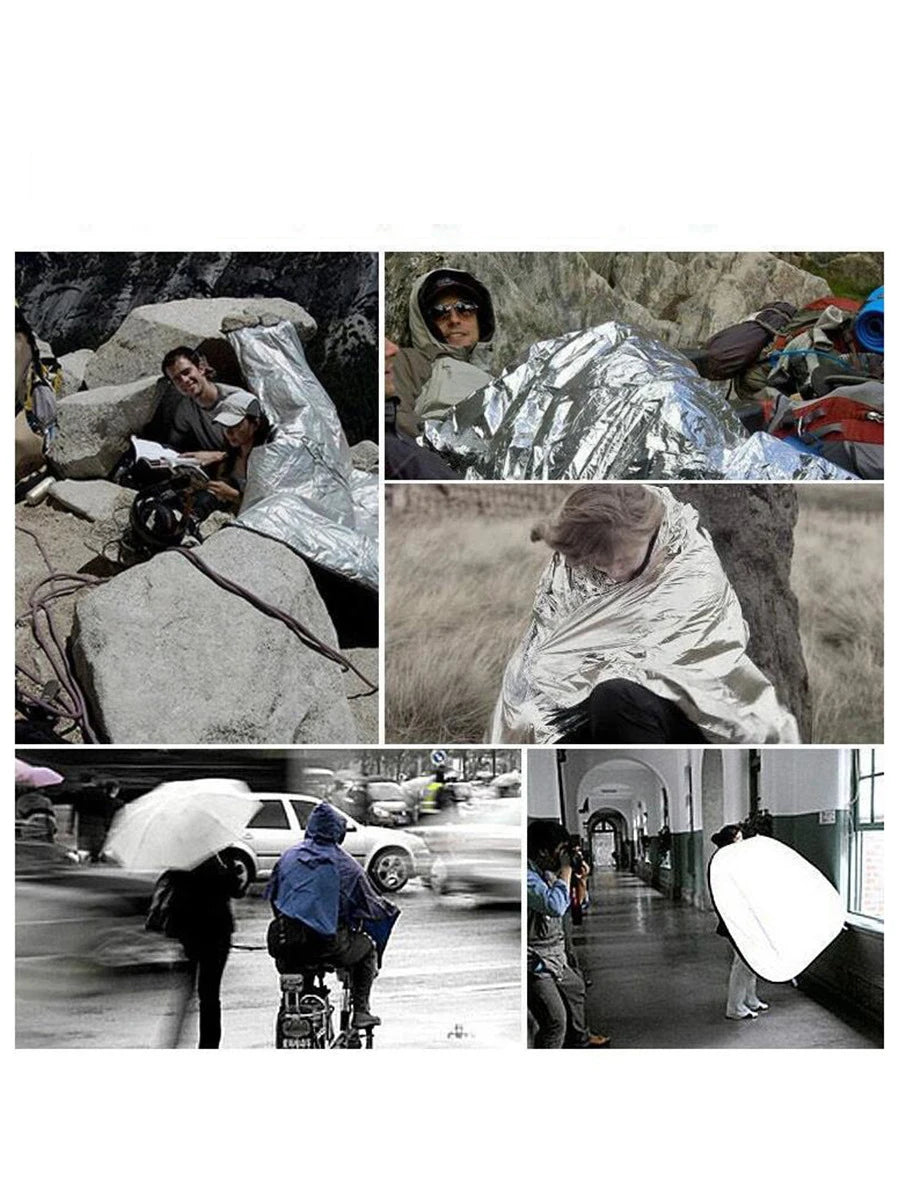 Emergency Thermal Poncho Blanket – Lightweight and Versatile Survival Gear - Image 2