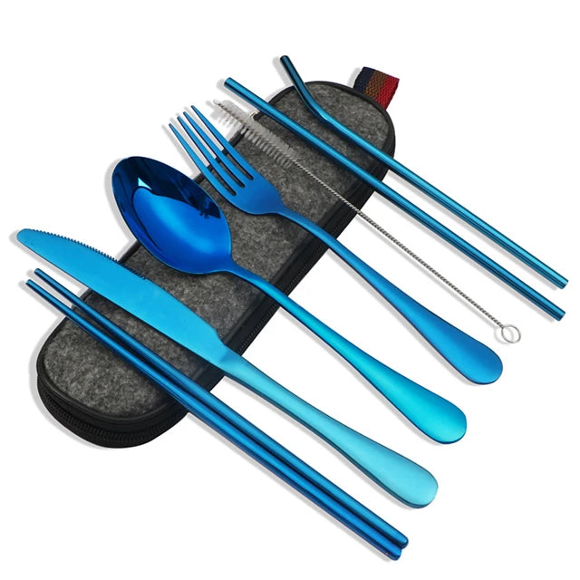 Essential 8-Piece Reusable Travel Cutlery Set for Eco-Conscious Travelers - Image 7