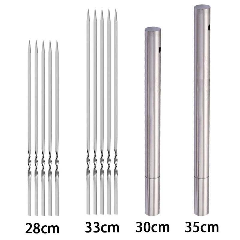 Durable and Reusable Stainless Steel BBQ Skewers for Outdoor Cooking - Image 6