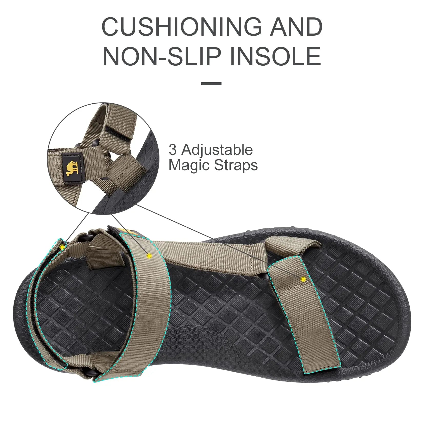 GOLDEN CAMEL Men's Hiking Sandals – Comfortable Outdoor Beach Shoes - Image 3