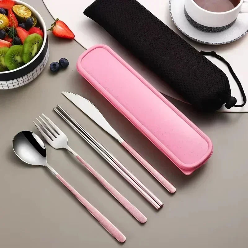 Portable Cutlery Set – 304 Stainless Steel Travel Tableware with Case - Image 17