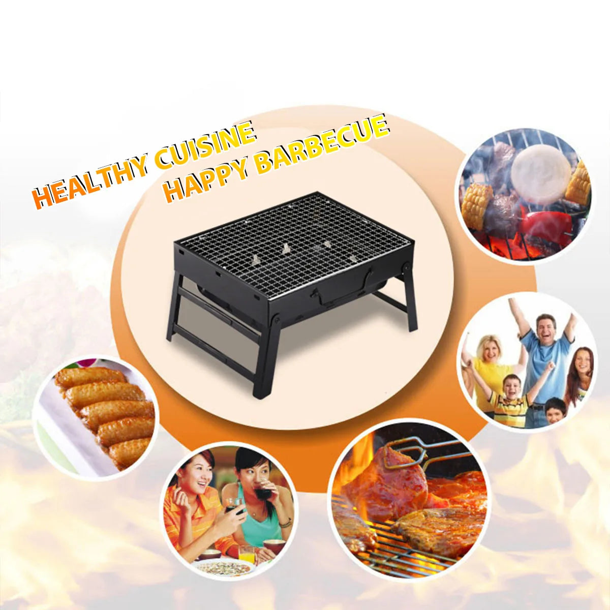 Portable BBQ Charcoal Grill – Compact and Convenient for Outdoor Cooking - Image 3
