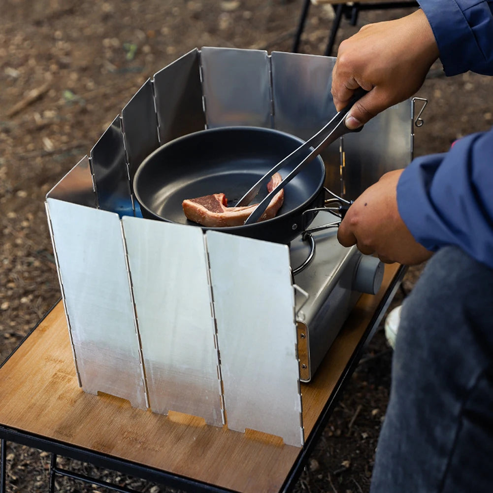 10 Plates Aluminum Wind Screen – Foldable Outdoor Stove Shield - Image 4