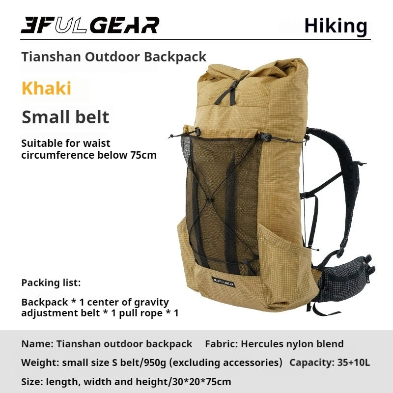 3F UL GEAR TianShan 35+10L Backpack – Ultralight & Durable Outdoor Companion - Image 8