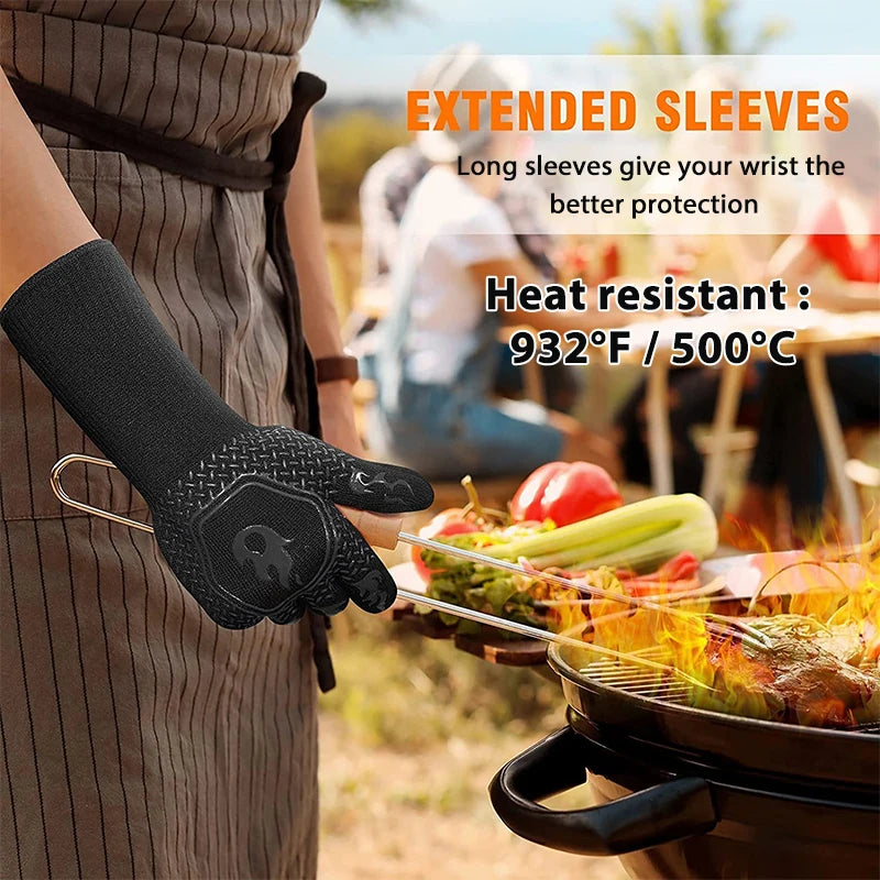 Heat-Resistant Silicone Oven Gloves for Safe Cooking & Grilling - Image 4