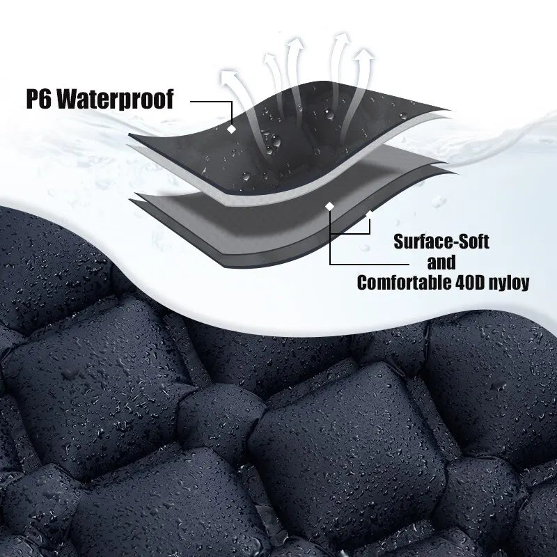 Outdoor Camping Inflatable Mattress – Ultralight Air Mat with Built-In Pump - Image 5